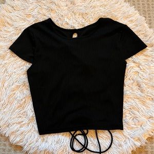 Black crop top size large